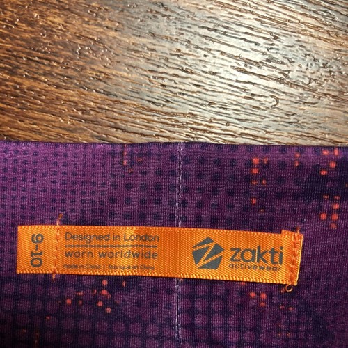 ZAKTI Stretch Waist Purple Print Activewear Leggings Girl's (9-10) 24 Waist - Picture 6 of 9