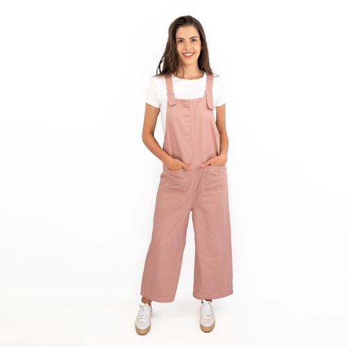 Next Dungarees Womens Cropped Cotton Twill Wide Leg Adjustable 3 Lengths 3 Cols - Picture 3 of 9