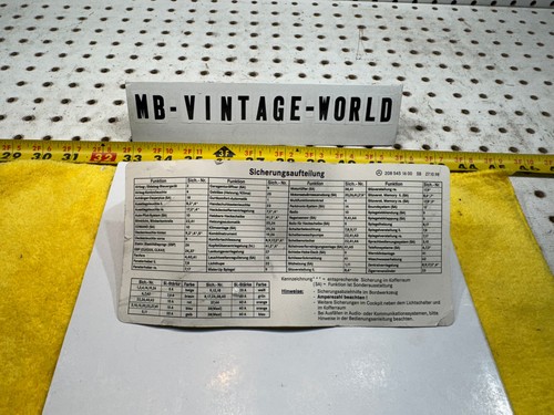 Mercedes 01 W208 CLK320 cabriolet under hood fuse designation US OEM 1 Sheet - Picture 7 of 17
