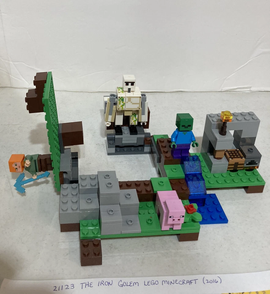 lego minecraft 21123 the iron golem complete pieces with instruction manual - Image 2 of 4