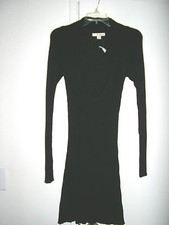 FOREVER 21 DROP DOWN COWL NECK BLACK SWEATER DRESS SIZE M NWT