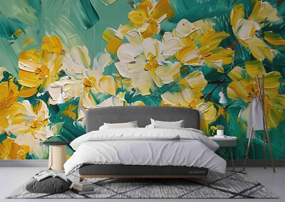 #ad 3D Floral Rural Oil Painting Self adhesive Removeable Wallpaper Wall Mural AU $109.99