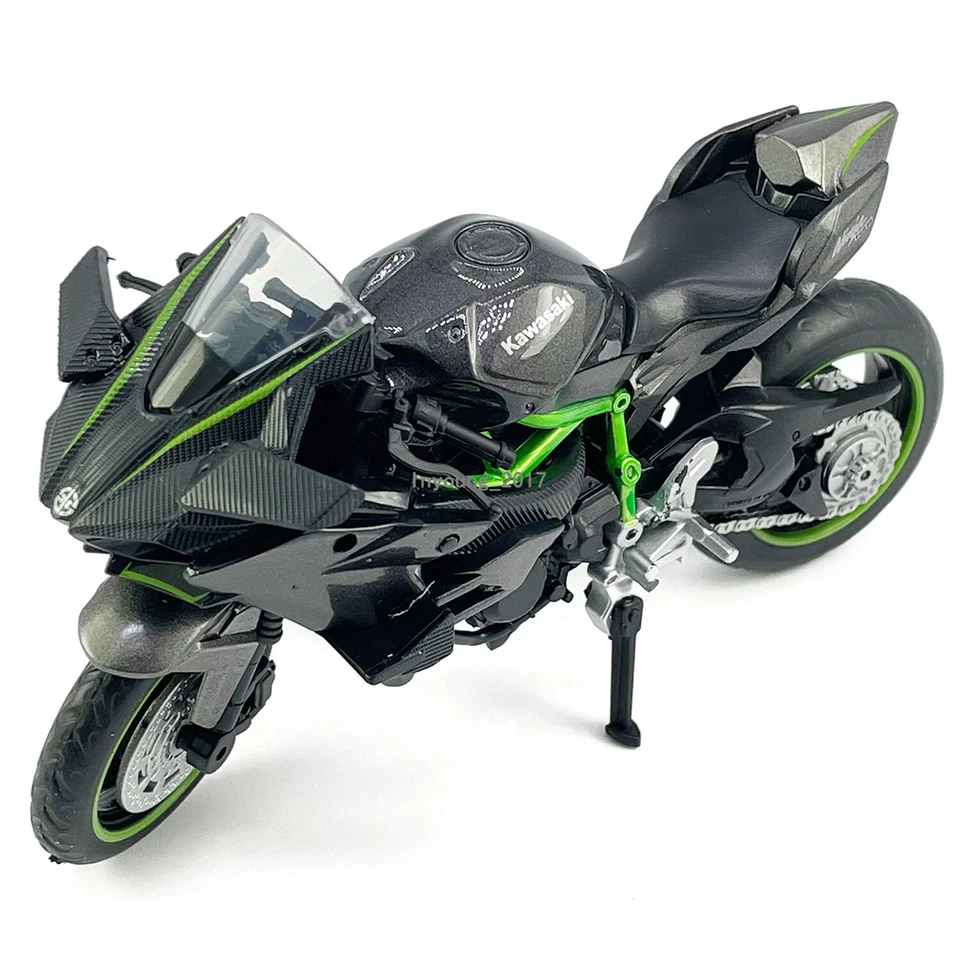 1/18 Kawasaki Ninja H2R 2015 Motorrad Modell Legierung Diecast Spielzeug Schwarz - Bild 4 von 4