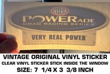 NHRA POWERADE DRAG RACING SERIES - VINTAGE ORIGINAL VINYL WINDOW DECAL STICKER