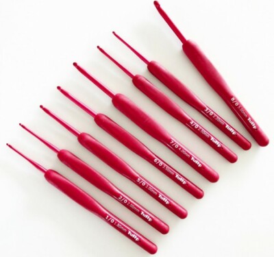 Crochet Tulip Etimo Red 3.00mm - Poignée Soft-Grip Ergonomique Pour Crochet