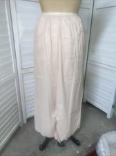 Vintage Vassarette Nude Tricot Nylon Maxi Half Slip Lace Trim Hem Sz Large