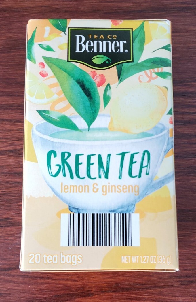 Benner Green tea lemon & ginseg 20 tea bags Net 1.27oz B.B 2/9/ 25 eBay