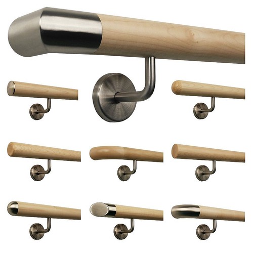 Main courante support érable garde-corps en acier offres inoxydable bois mur escalier sous-sol grenier lumineux