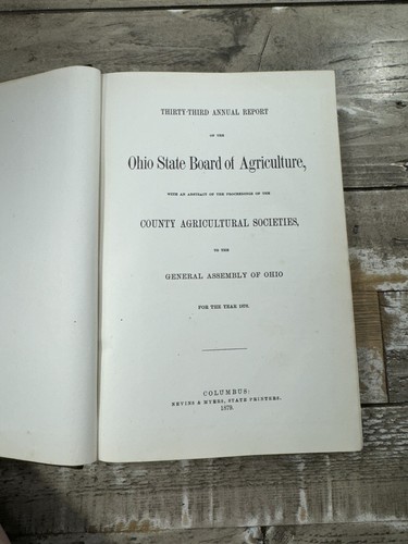 1878 Antique Agriculture Report "Report of Ohio State Board of Agriculture" - Picture 4 of 8
