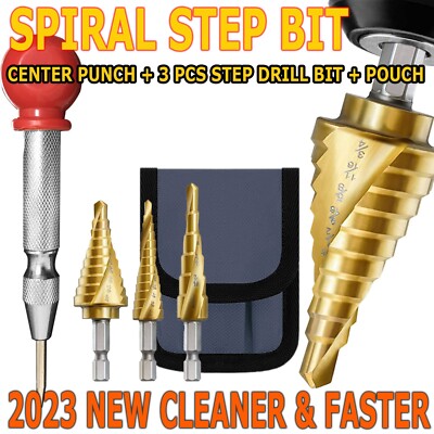 3X High Speed Steel Cobalt Titanium Spiral Step Drill Bit Multiple