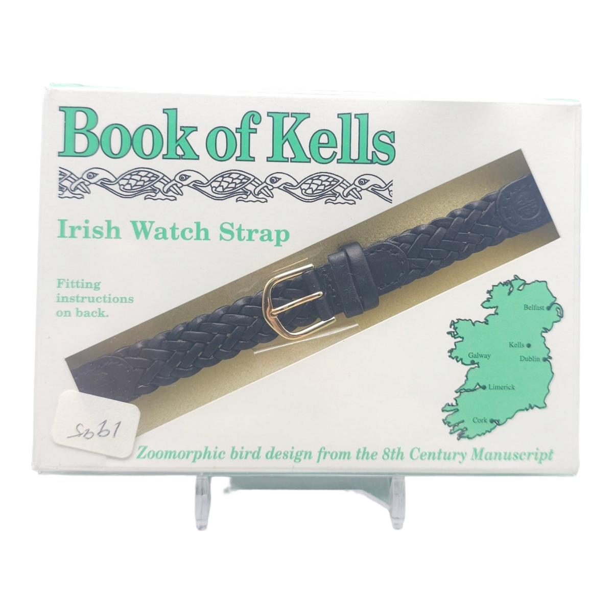 Book of Kells Irish Watch Strap Black Braided Leather Rovada  display picture 1