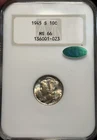 1945-S MS66 Toned Mercury Dime CAC NGC Gold Embossed Fatty Old Holder Rare