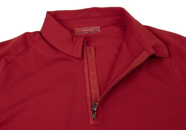 PRADA SPORT Cotton Stretch Half Zip Long Sleeve T Shirt Size PRADA SPORT Cotton Stretch Half Zip Long Sleeve T Shirt Size