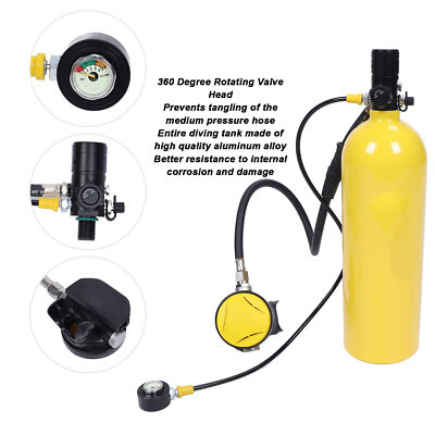 Mini Scuba Diving Case Kit 2L Oxygen Tank Pump Equipment Underwater ...
