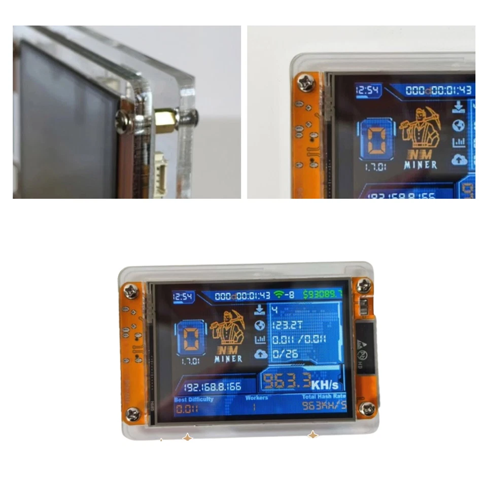 NMMiner 2.8 inch 1000K Hashrate BTC Solo LotteryCrypto Bitcoin Miner Solo Mini4L - Image 3 of 4