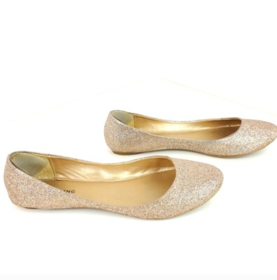 Call It Spring women ballet flats gold size glitter