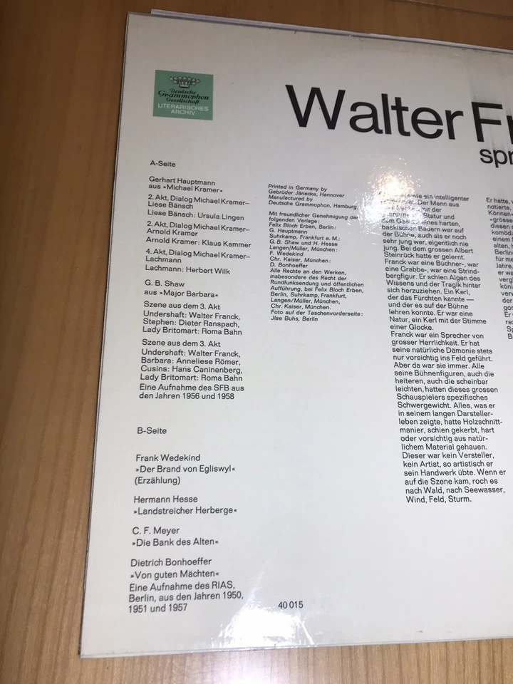 Literatur franck theatre brecht schiller goethe DGG Classic berlin hesse - Bild 3 von 4