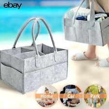 Baby Diaper Caddy Organizer Felt Changing Kids Nappy Storage Carrier Bag Grey