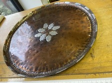 Hugh Walis Type Arts & Crafts Copper Tray Signed PG Cornwall
