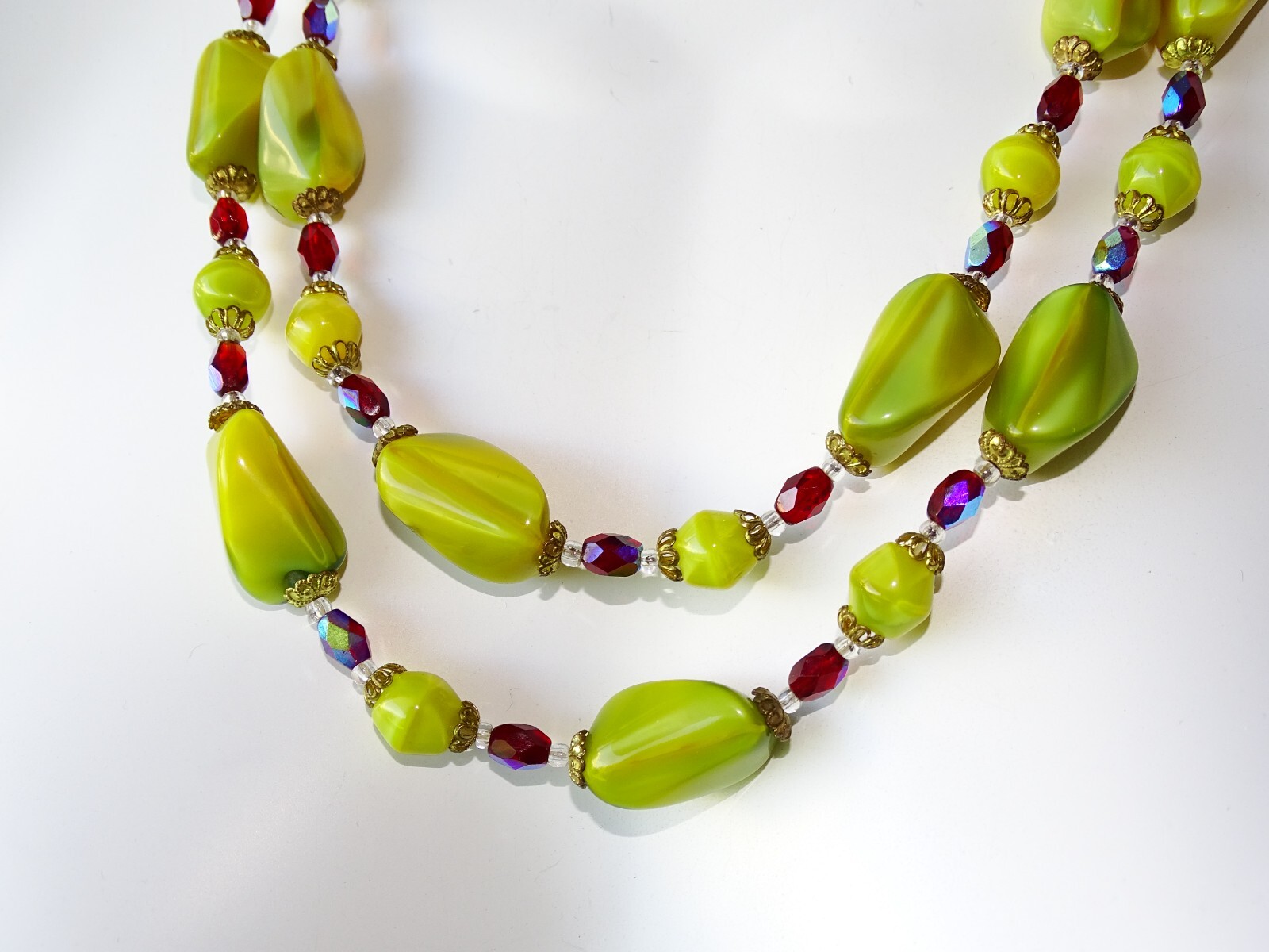 Collier Sautoir Ancien En Pâte De Verre Murano - Vintage, Bon état