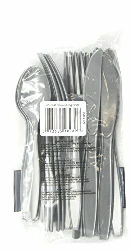 Creative Converting Premium Plastic Cutlery (Fork, Spoon, Knife) Assortment, Shi - Image 2 of 3