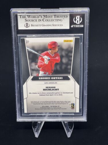 Shohei Ohtani 2018 Panini The National VIP #47 Prizm novato radiocontrol BGS 9 como nuevo - Imagen 2 de 2