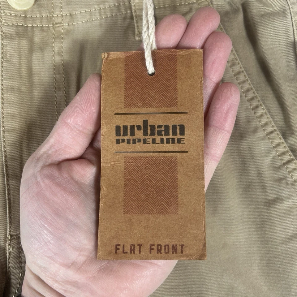 Urban Pipeline NUEVO Pantalones Caqui Frente Plano Niños 14 Papel de Lija Sarga Recto Nuevo con Etiquetas Foto 4 de 4
