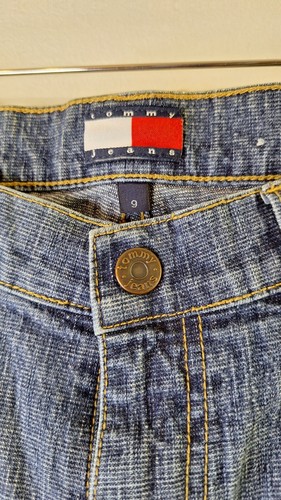 Vintage Y2K TOMMY JEANS Women's Sz 9 Denim Cargo Jeans Wide Leg Skater Grunge - Picture 10 of 12