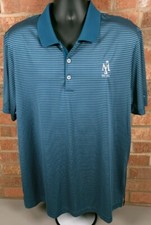 Adidas Polo Shirt Golf Club Logo Blue Gray Stripe Mens Size XL NEW