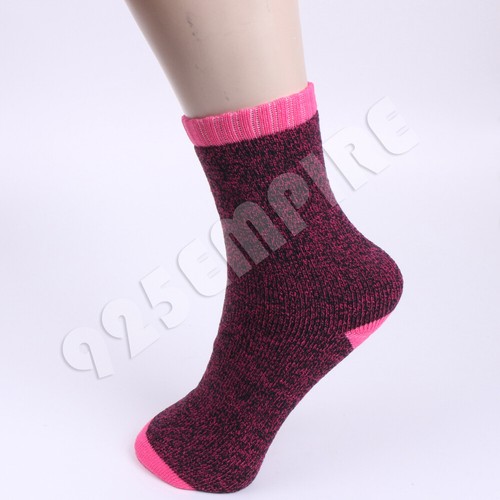 Lot 3-12 Pairs Women's Winter Thermal Heated Heavy Duty Warm Crew Socks Sox 9-11 - Picture 6 of 8