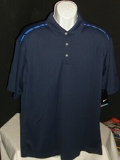 NWT Nike Golf DRI-FIT / STAY COOL Solid Navy Blue 100 Poly S/S Polo Shirt Sz. L