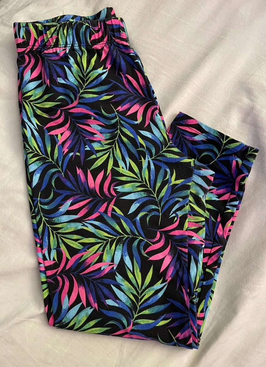 No Boundaries Multi-Color Tropical Print Capri Leggings Yoga Pants Juniors  S 3-5