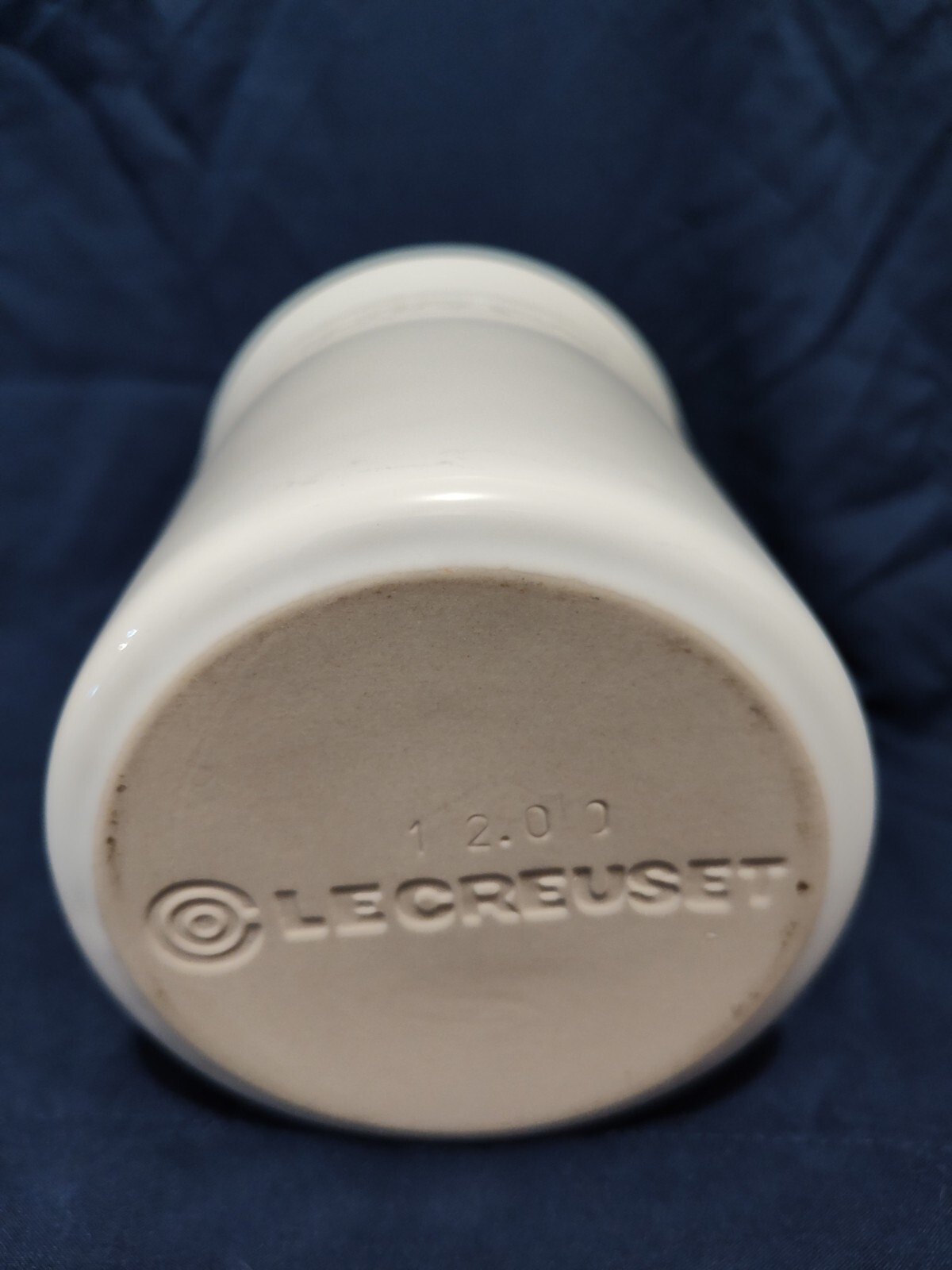 Le Creuset Utensil Crock White Stoneware Jar Preowned eBay