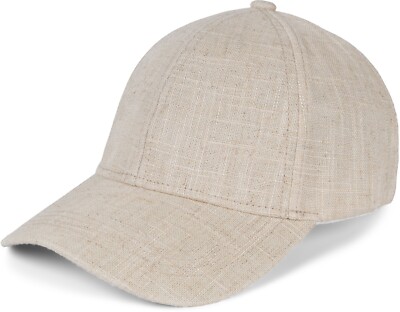 Unisex 6-Panel Leinen Baseball Cap Einfarbig Metallschnalle verstellbar, Basecap