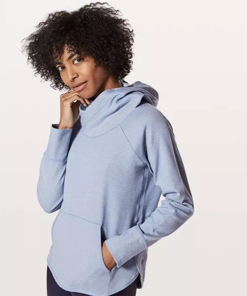 Lululemon Time Out Hoodie Heathered Blue Front Pocket Women's Size: 4