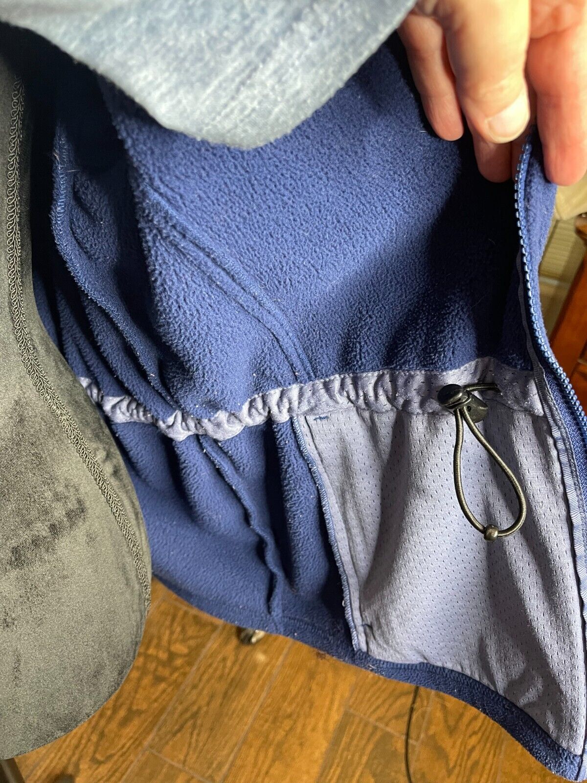 Vintage L.L. Bean Fleece navy blue jacket Size Me… - image 9