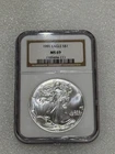 1991 Silver Eagle  NGC MS 69 Brown Label ~ Pristine ~ NO SPOTS (111)