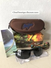 MAUI JIM HO'OKIPA POLARIZED Rimless SUNGLASSES 407-02 Gloss Black/ Neutral Grey