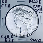 1935 P BU GEM PEACE SILVER DOLLAR UNC MS+++ U.S. MINT RARE KEY COIN 9410
