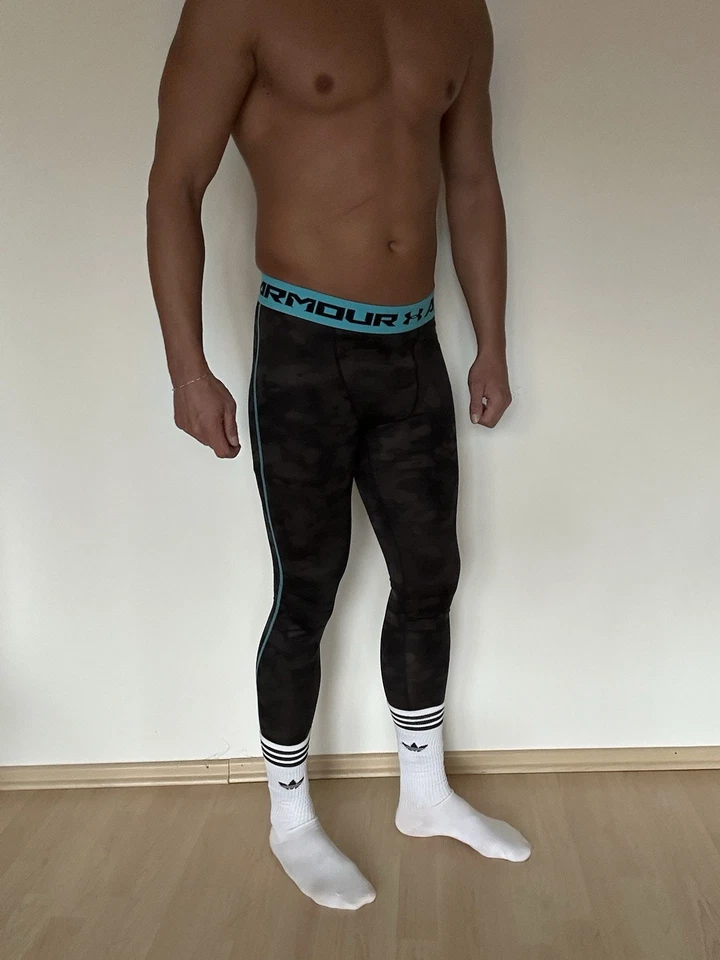 Under Armour Compression Tight Camouflage Größe M Grau Türkis Kompression Hose - Bild 3 von 4