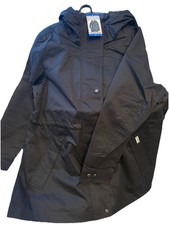 Hunter Women's Jacket Water Resistant, Attached Hood Mid Weight Black Large New