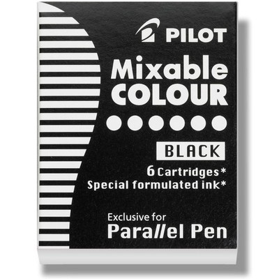 Pilot Parallel Pen Refills Black Ink Pack of 6 for Calligraphy and Art