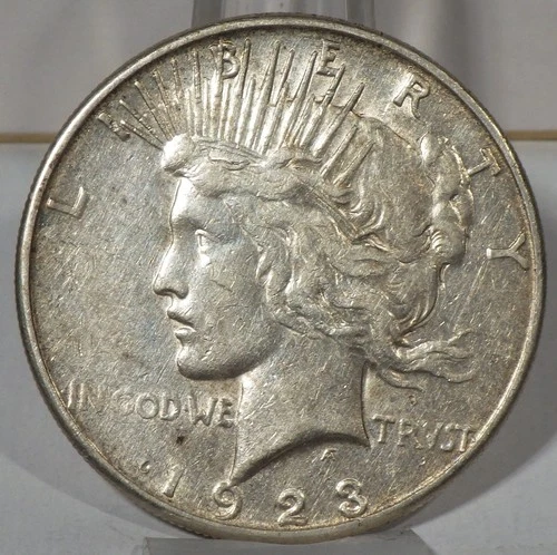 1923-S Peace Silver Dollar VF Details cleaned; Jan. 7th Silver Dollar $61.05