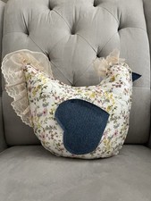 Handmade Upcycled Chicken Shaped 12 Throw Pillow - Farmhouse Style Louise