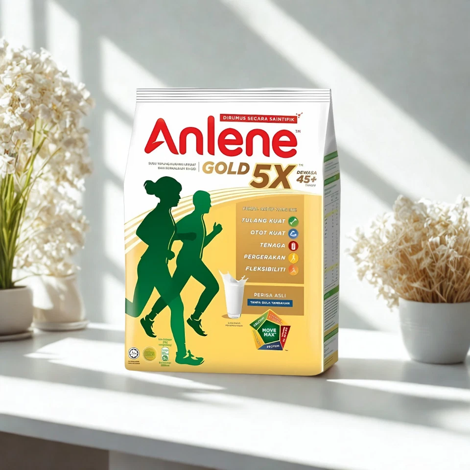 5 paquetes de leche en polvo Anlene Gold 5X 1 kg adulto 45+ años o más Foto 2 de 4