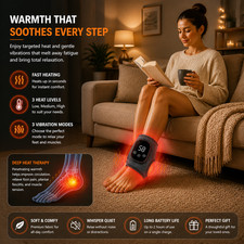 1Pair Electric Foot Ankle Massager Heating Vibration  Hot Compress Pain Relief
