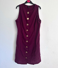 Zara Purple Sleeveless Button Front Mini Dress Knee Length Round Neck Size M