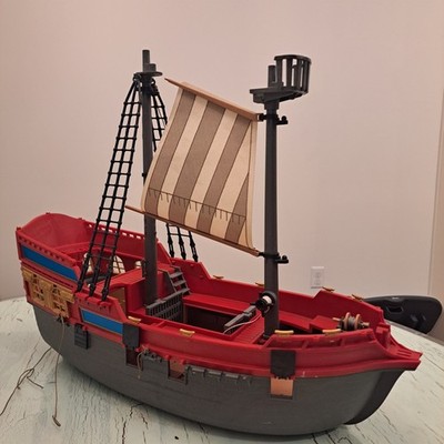 Playmobil 3940 Pirate Ship Vintage w/ Flags Boat Sailing Vessel