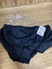 Maxine of Hollywood Plus Size 24W Black Full Coverage Bikini Swim Bottom New