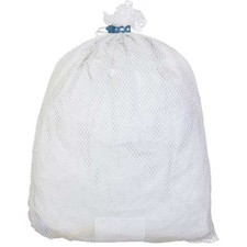 Rubber Closure, Light Weight Mesh Polyester, Laundry Bag, White, Ni245465